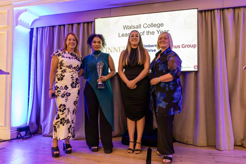Irene Kimberely from Chance Drive receiving the Walsall College Learner of the Year award
